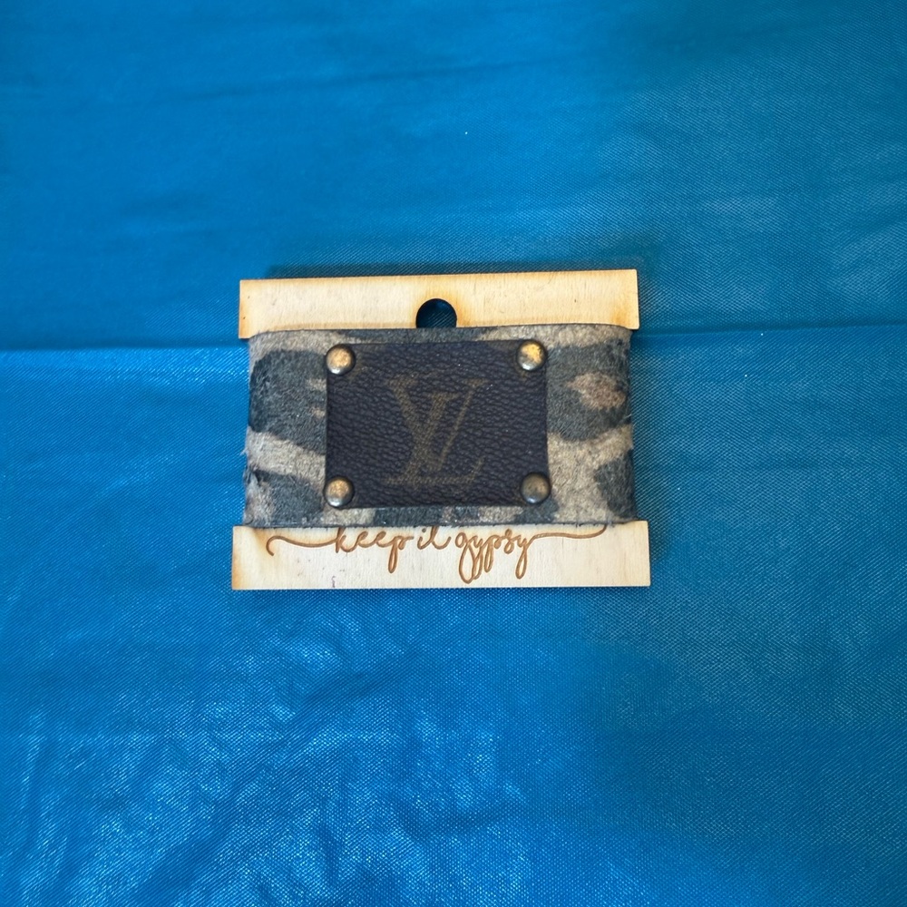 LV Leopard Print Bracelet with Monogram Patch